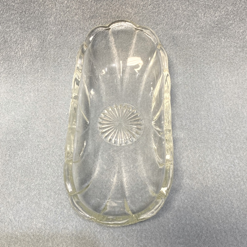 2-Heisey Vintage Glass Colonial Clear Pattern Relish Dishes (Two)
